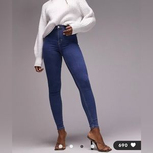 Top Shop Hourglass Joni jeans in mid blue